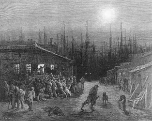Scène nocturne aux docks, de 